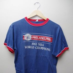 CLASSIC - Philadelphia 76ers - True Vintage Ringer!!  Free Shipping!